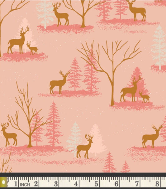 Deer in Winterland by Maureen Cracknell - Cozy & Magical Collection - Art Gallery Fabrics - 100% Cotton