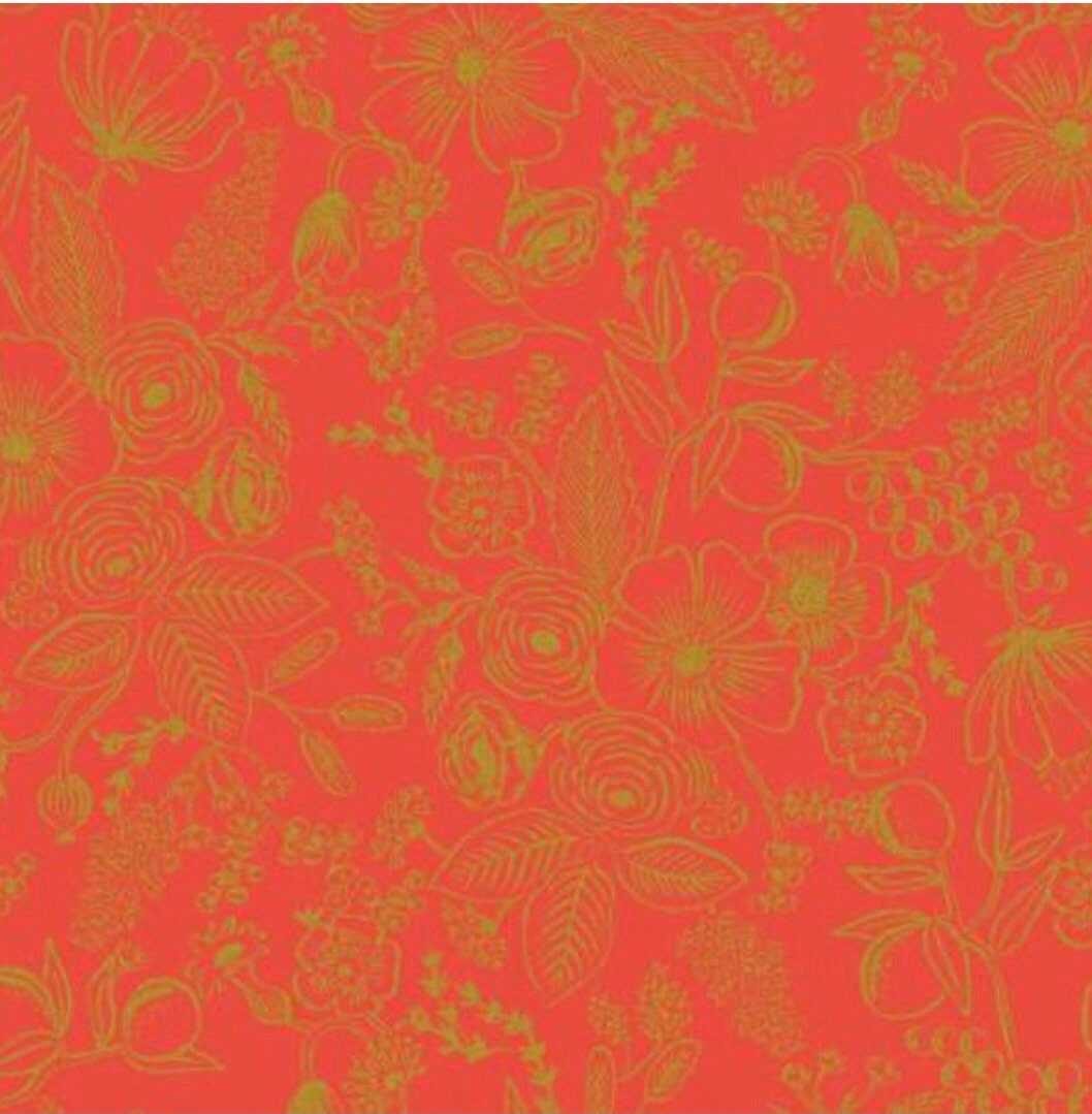 Colette in Red Metallic - Holiday Classics Collection - Rifle Paper Co - 100% Cotton