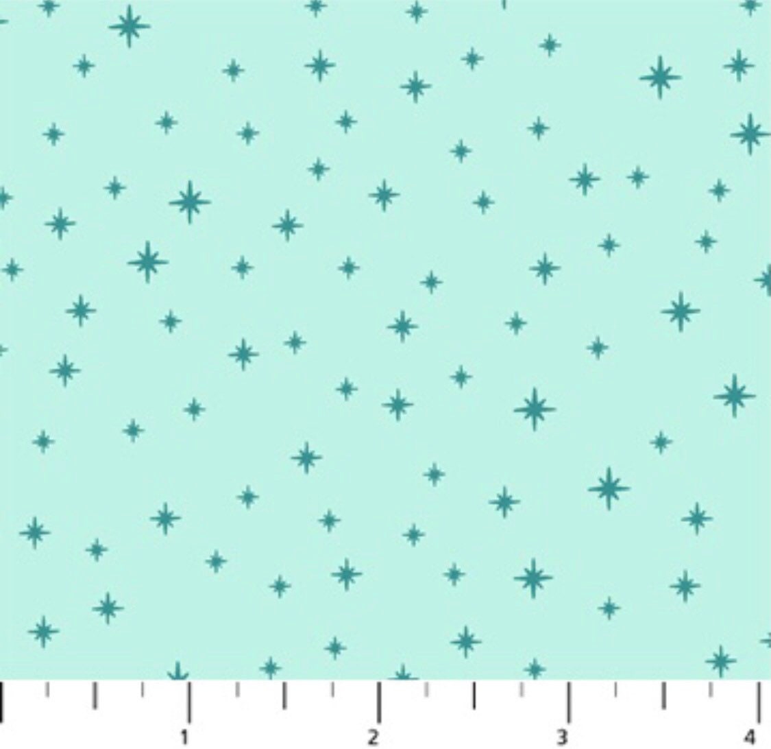 Stars in Green - Peppermint Collection by Dana Willard - Figo Fabrics - 100% Cotton