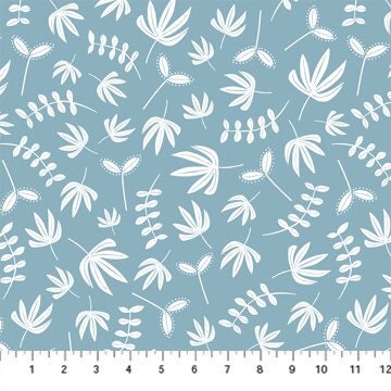 Plants in Blue - Hand Stitched Collection by Karen Lewis - Figo Fabrics - 100% Cotton
