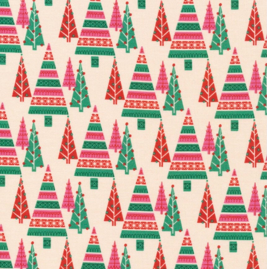 Pretty Pines - Christmas Past Collection by Lori Rudolph - Cloud9 Fabrics - 100% Organic Cotton