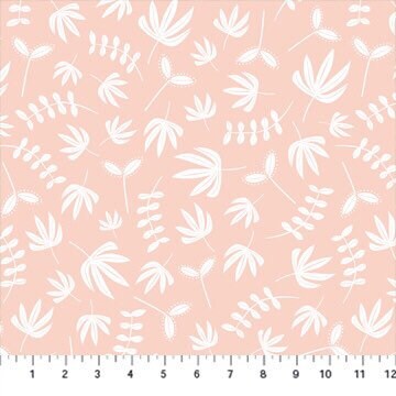 Plants in Coral - Hand Stitched Collection by Karen Lewis - Figo Fabrics - 100% Cotton