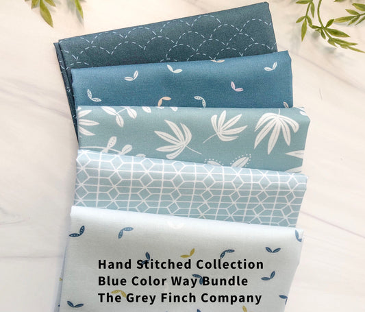 Hand Stitched Collection Bundles - 3 Color away Option Mini Bundles - Figo Fabrics - 100% Cotton