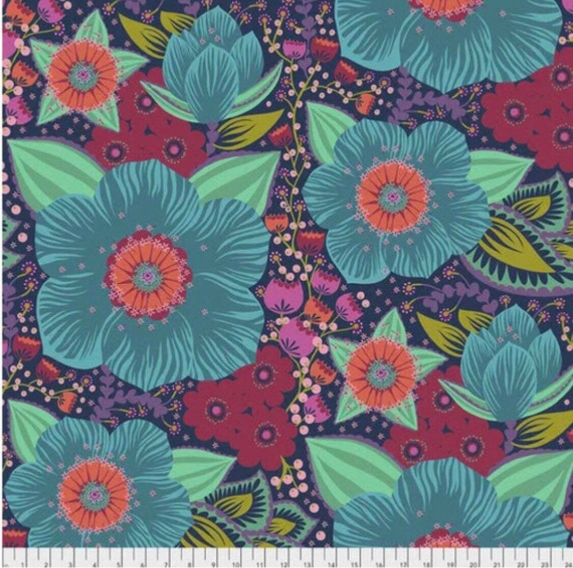 Honorable Mention - Turquoise - 108 Wide - Bright Eyes Collection by Anna Maria Horner - Free Spirit Fabrics - 100% Cotton