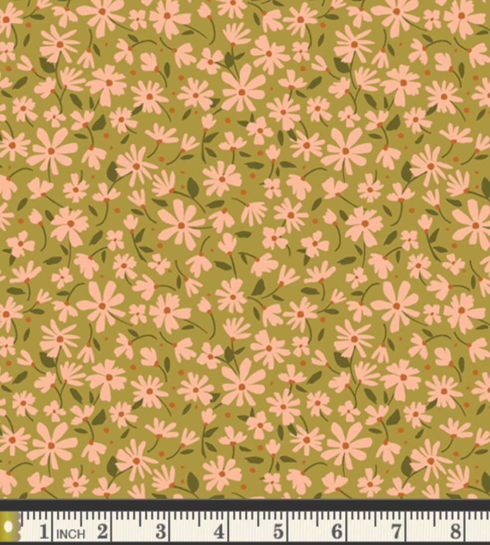 Nostalgia Meadow Moss - Gloria Collection - Art Gallery Fabrics - 100% Cotton