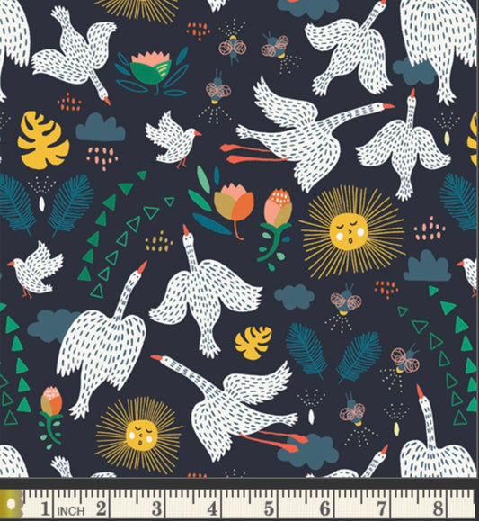 Jubilee Midnight by Jessica Swift - Flight Path Collection - Art Gallery Fabrics - 100% Cotton
