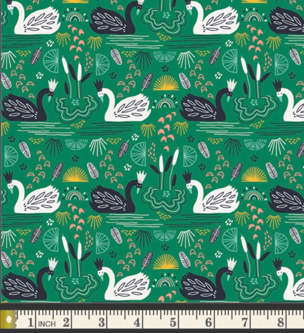 Wandering Swans by Jessica Swift - Flight Path Collection - Art Gallery Fabrics - 100% Cotton