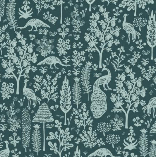 Menagerie Silhouette - Emerald - Camont Collection - Rifle Paper Co - 100% Cotton