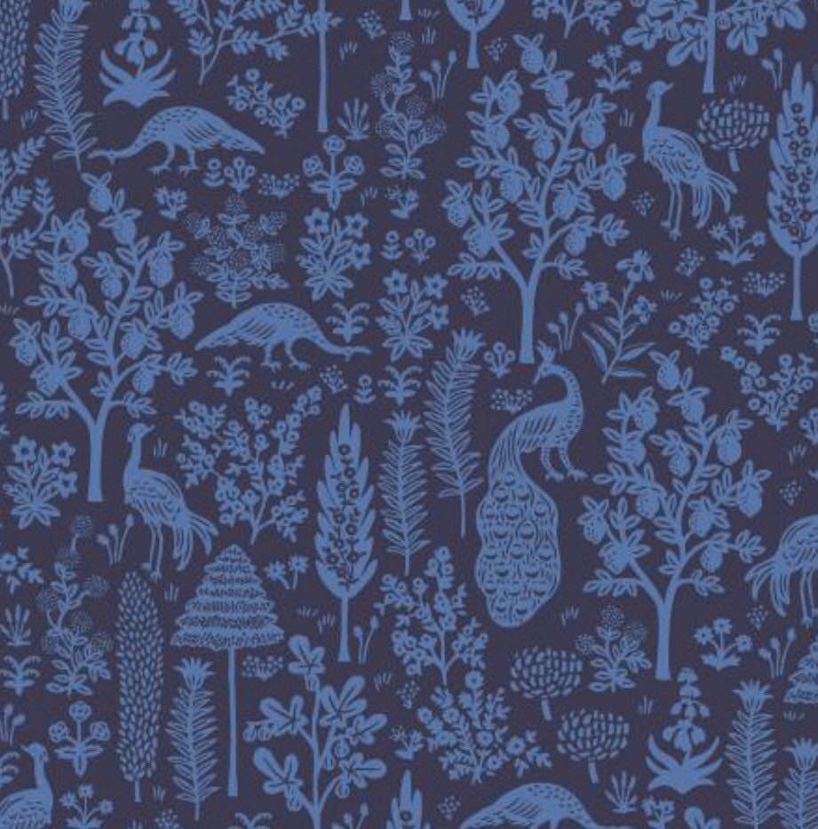 Menagerie Silhouette - Navy - Camont Collection - Rifle Paper Co - 100% Cotton