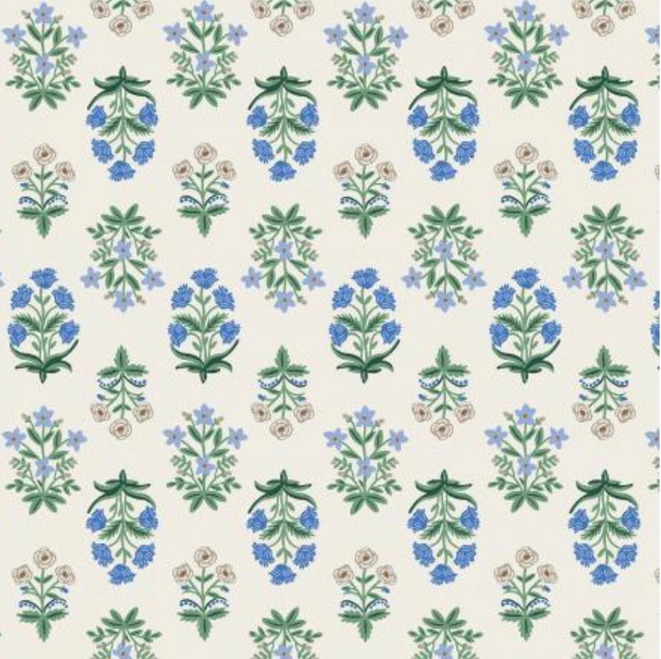 Mughal Rose - Blue - Camont Collection - Rifle Paper Co - 100% Cotton
