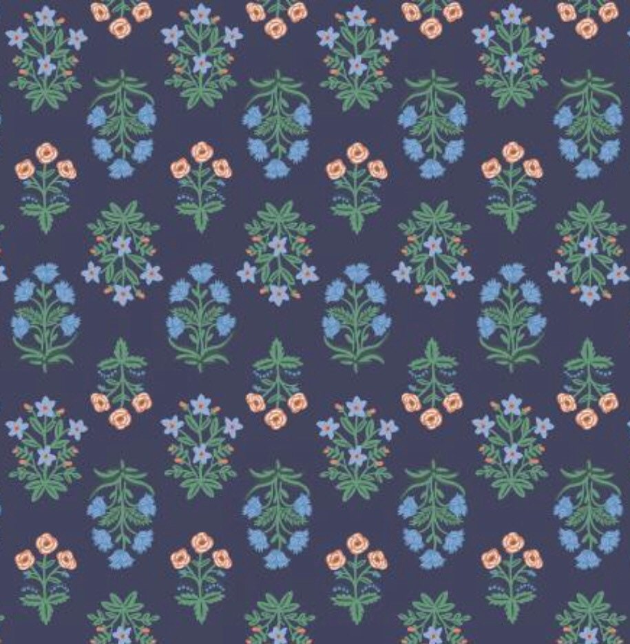 Mughal Rose - Navy - Camont Collection - Rifle Paper Co - 100% Cotton