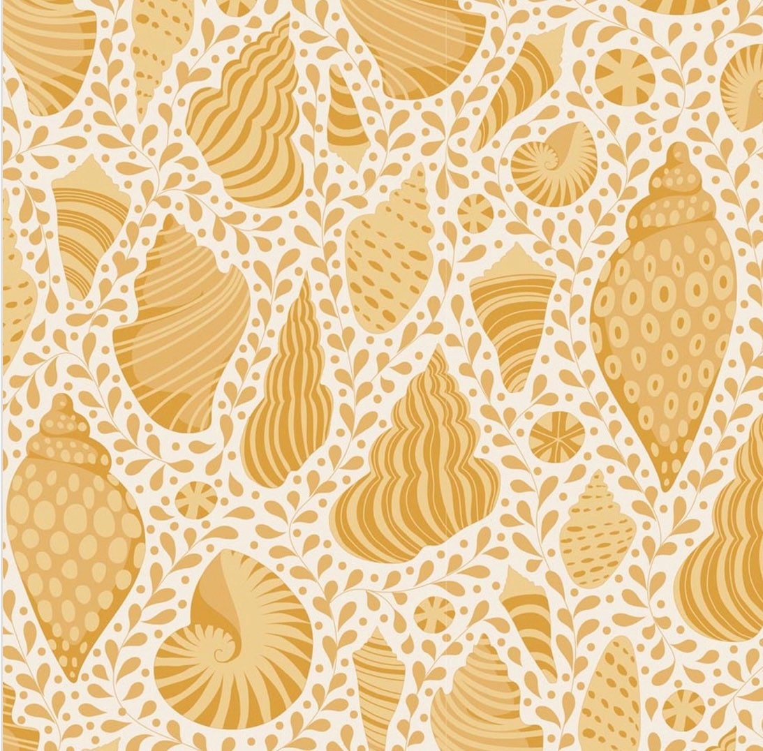 Beach Shells in Honey - Cotton Beach Collection - Tilda Fabrics - 100% Cotton