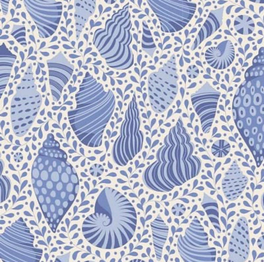 Beach Shells in Blue - Cotton Beach Collection - Tilda Fabrics - 100% Cotton