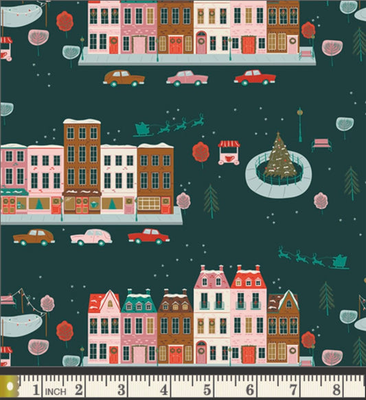 Joyful Boulevard Night - Christmas in the City Collection - Art Gallery Fabrics - 100% Cotton