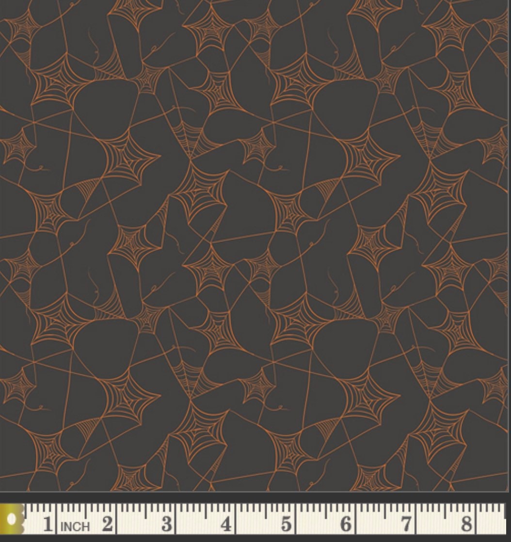 Web of Scares Caramel - Sweet n Spookier Collection - Art Gallery Fabrics - 100% Cotton