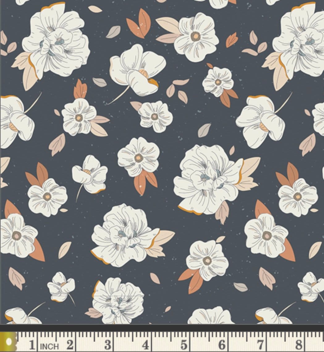 Magnolia Dreams Night - Gayle Lorraine Collection by Elizabeth Chappell - Art Gallery Fabrics - 100% Cotton