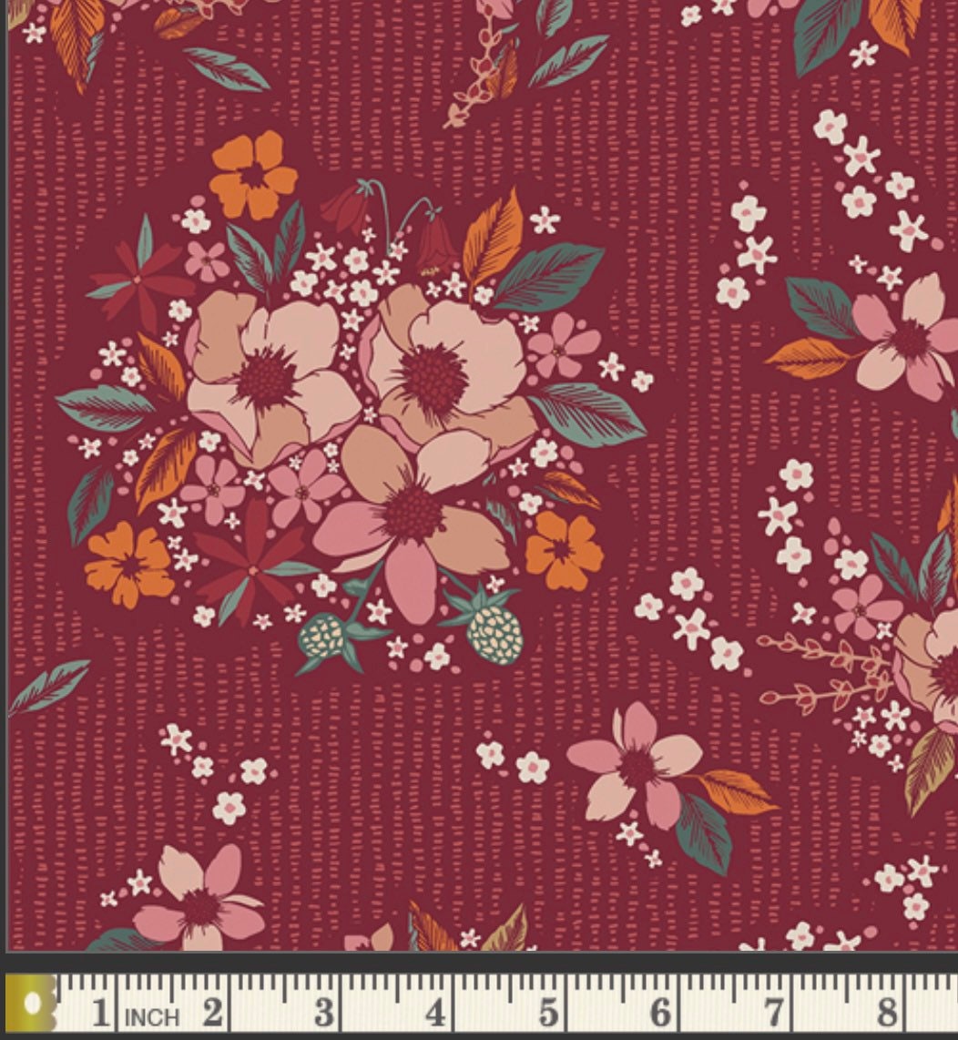 Flora Keepsakes Dusk by Maureen Cracknell - Woodland Keeper Collection - Art Gallery Fabrics - 100% Cotton