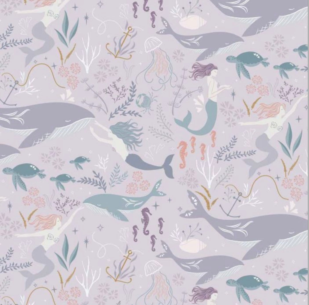 Sirens Spell Light Blush Mauve by Cassandra Connolly - Sound of the Sea Collection - Lewis and Irene Fabrics