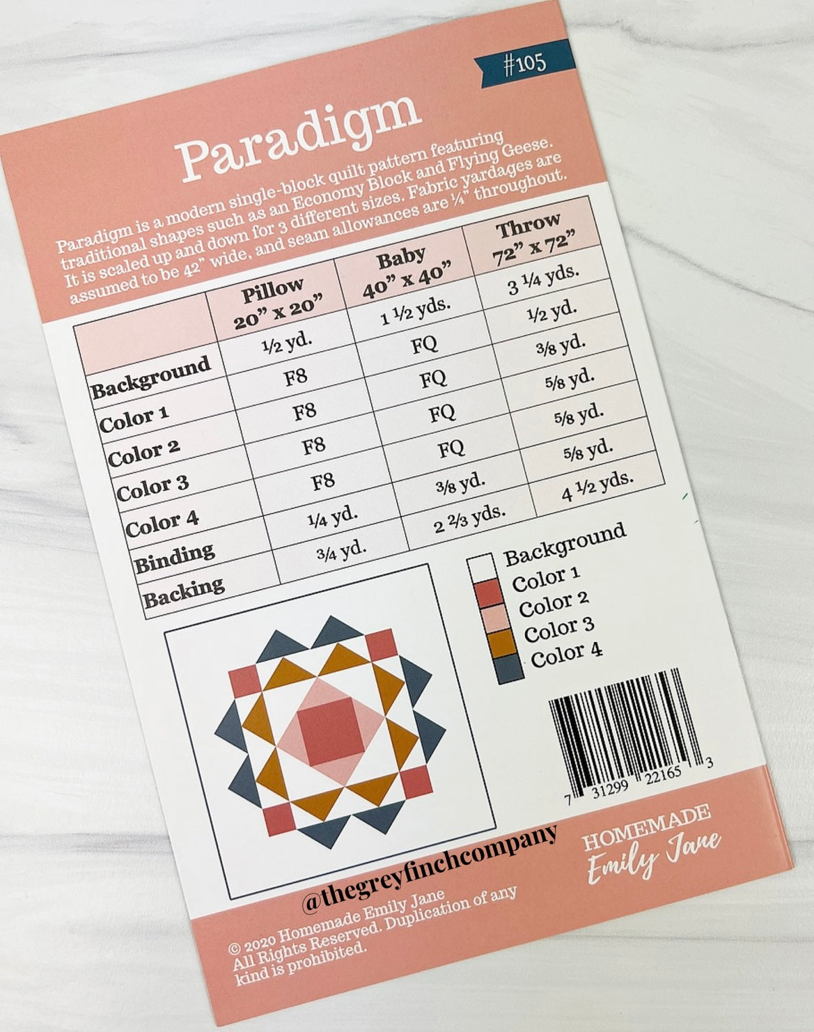 Paradigm Quilt Pattern by Homemade Emily Jane