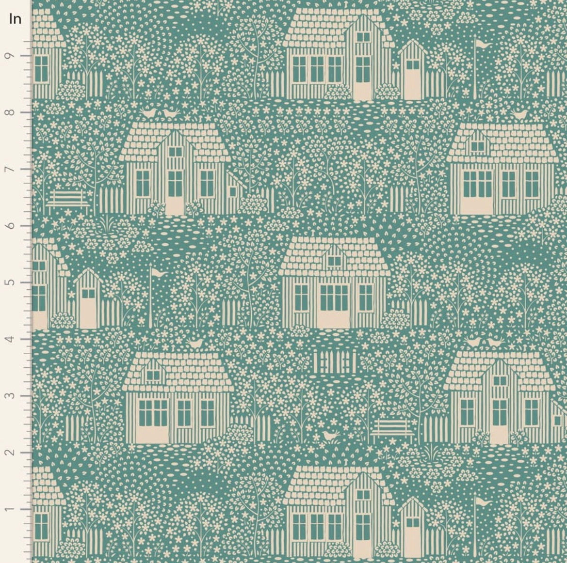My Neighborhood - Teal - Hometown Collection - Tilda Fabrics