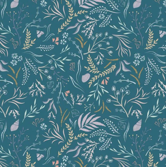 Seaweed Sway Aegean Blue by Cassandra Connolly - Sound of the Sea Collection - Lewis and Irene Fabrics