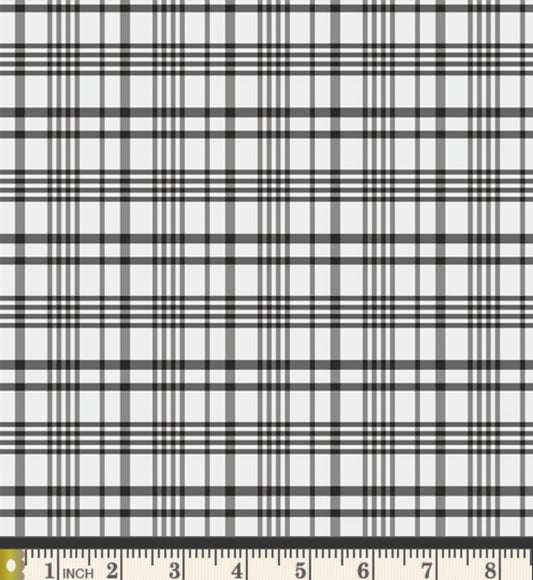 Happy Plaid Coal by Maureen Cracknell - Storyteller Plaids Collection -Art Gallery Fabrics